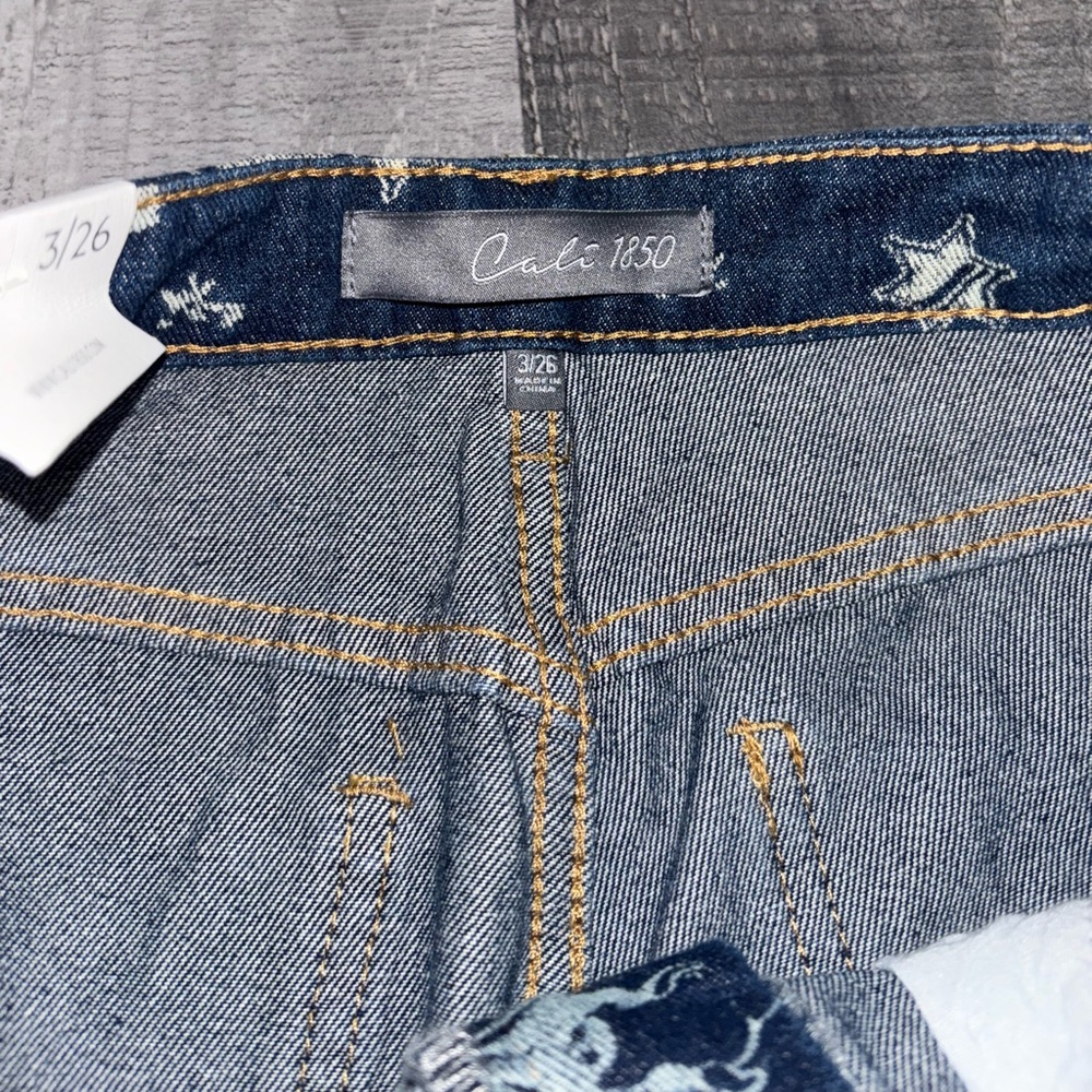 🤠NWT Cali 1850 Western Wide Leg Blue Jeans - Picture 5 of 10